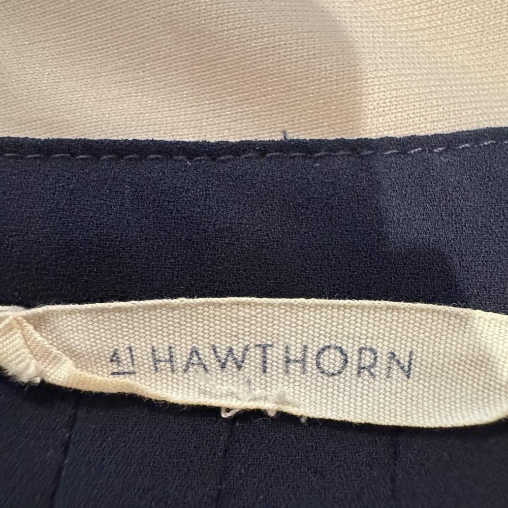 41 Hawthorn Elegant Navy and Cream Blouse